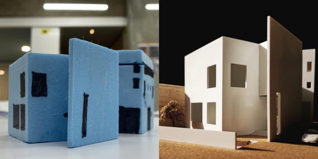 Massing and presentation model of a house
