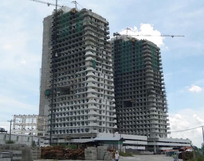 The Bali and Monaco towers progress update as of August 2020 at the Residences in Azure North, San Fernando, Pampanga. Completion of about 1,600 units in these two towers are targeted until the second quarter of 2021.