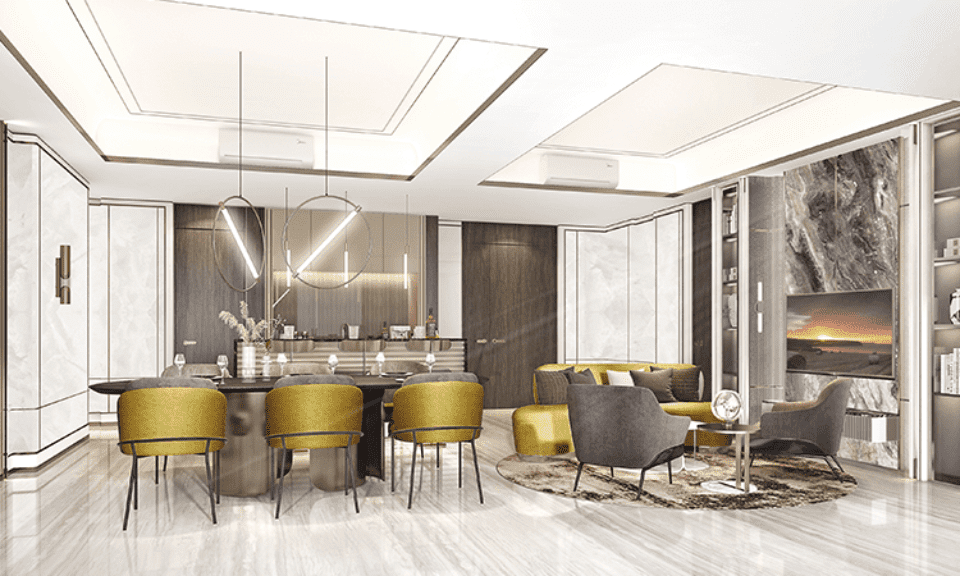 3BR living and dining areas. Photo from The Velaris Residences
