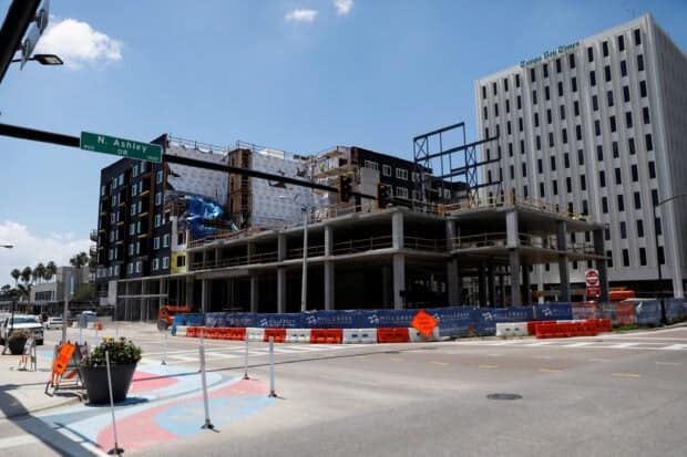 New apartments are seen under construction while building material supplies are in high demand in downtown Tampa, Florida, U.S., May 5, 2021. REUTERS/Octavio Jones