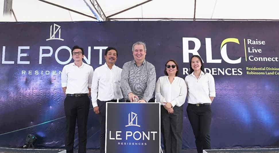 RESIDENCES in Bridgetowne Destination Estate, Pasig City. From left to right: Advanced Foundation Construction Systems Corp. Managing Director Mario Rossi, RLC Residences Vice-President for Project Management Emmanuel Arce, RLC Residences Senior Vice-President and Business Unit General Manager John Richard Sotelo, RLC Residences Senior Director, Marketing Head and Chief Integration Officer Karen Cesario, and RLC Residences AVP and Business Development and Design Head Stephanie Anne Go.
