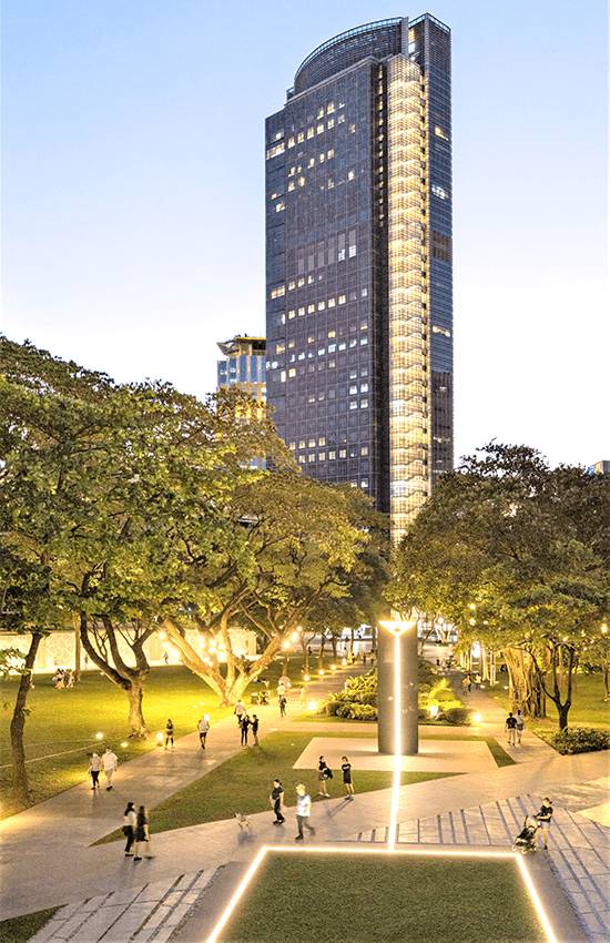 MODERNITY AND PROGRESS: Built in 1993, The 35-storey Ayala Tower One and Exchange Plaza remains an icon for architectural brilliance, progress, and success.