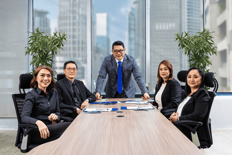 Filinvest Land Leadership Team from left to right: SharePro Inc. President Cherie Fernandez, FLI SVP and Chief Technical Planning Officer Winnie Lim, FLI President and Chief Executive Officer Tristan Las Marias, FLI VP and Brand and Product Head (Housing) Ethel Balicanta, FLI FVP and Brand and Product Head (MRB) Aven Valderrama
