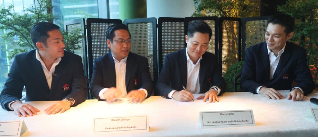 (from left) Johann Garcia, CEO of ERA Philippines; Wealth Gillego, Chairman of ERA Philippines; Marcus Chu, CEO of APAC Realty and ERA Asia Pacific; and Poh Chee Yong, CFO of ERA Asia Pacific