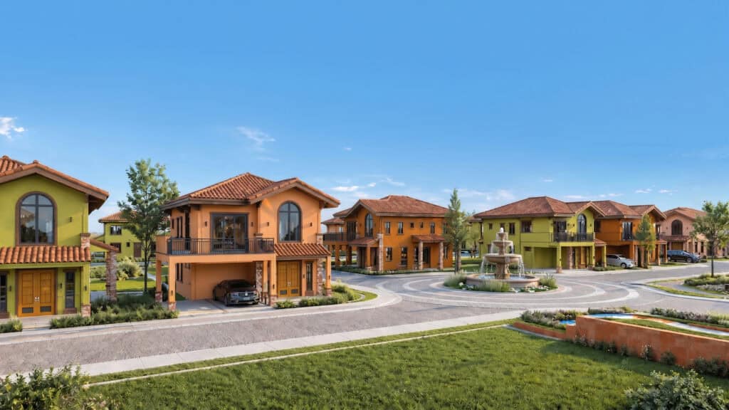 Ponticelli Groves in Bacoor City introduces an Italian-inspired promenade along Daang Hari Road, where tree-lined avenues and foliage-filled pathways shape a graceful transition from city rhythm to refined living.