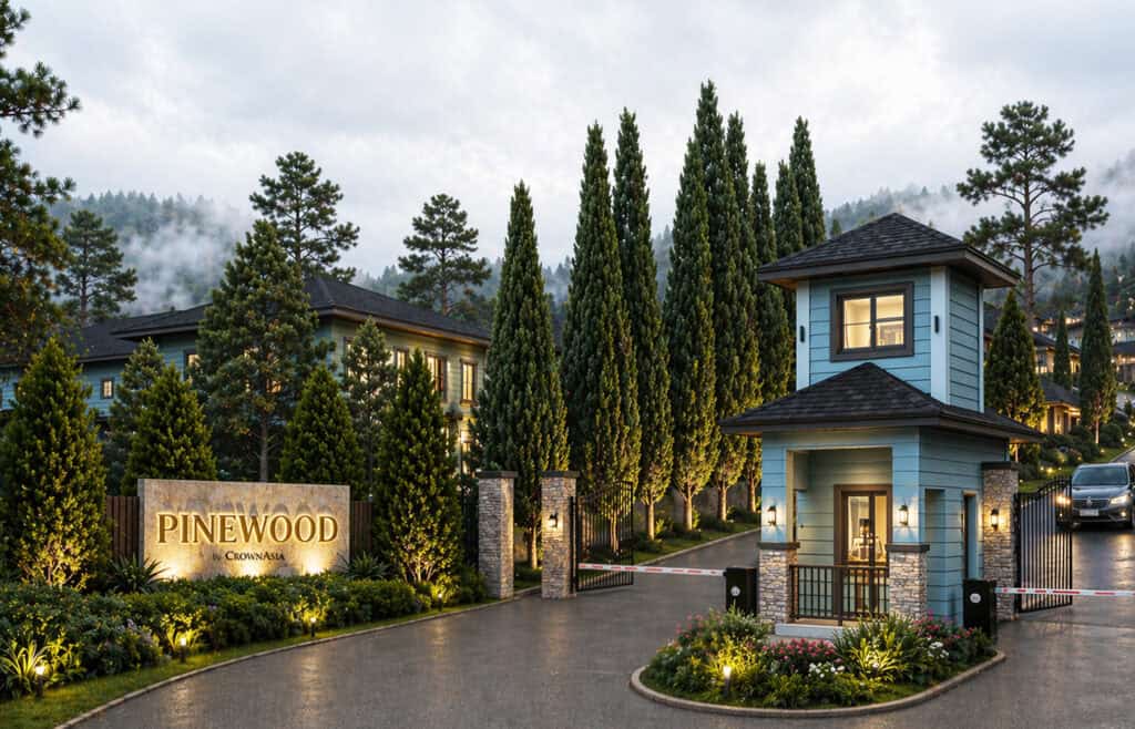 Pinewood near the Tagaytay ridge presents a portrait of permanence, where pine-scented air, cool mountain fog, and crisp architectural lines create a tranquil highland sanctuary.