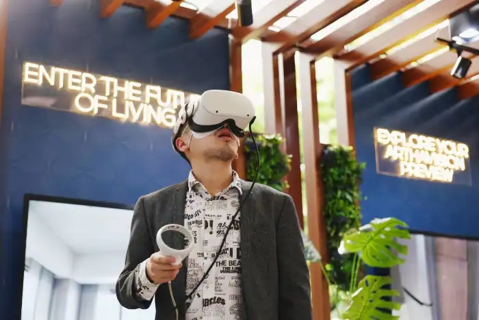 The VR experience lets the buyer 'step into the unit.' PHOTO FROM ARTHALAND
